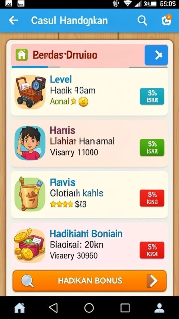 Tampilan awal yang menarik dan penuh warna.