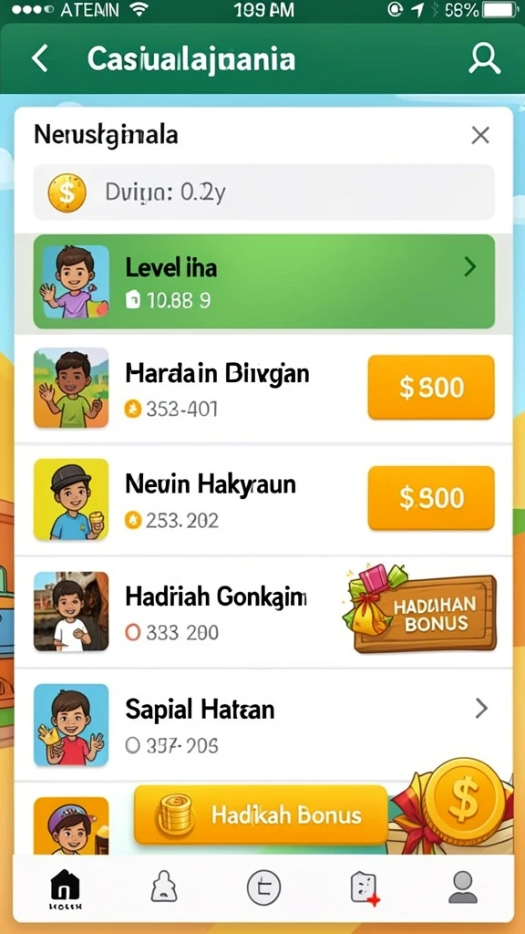 Tampilan menu utama yang user-friendly dan menarik.