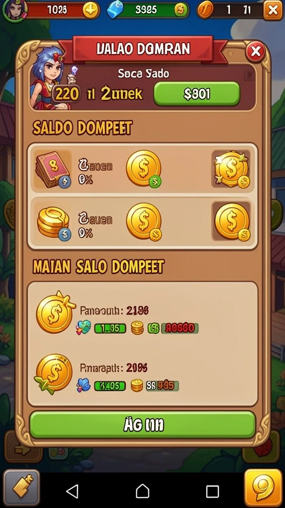 Pengguna sedang menikmati gameplay yang menantang dan seru.