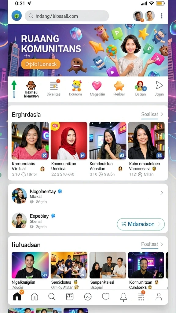 Tampilan karakter utama yang menawan.