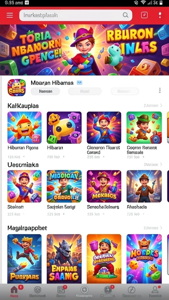 Tampilan awal permainan yang menarik.